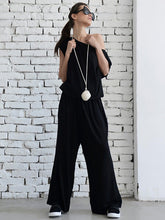 Simple Solid One-Shoulder Wide Leg Jumpsuit